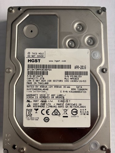 Hard disk hdd hgst - hard, 2tb